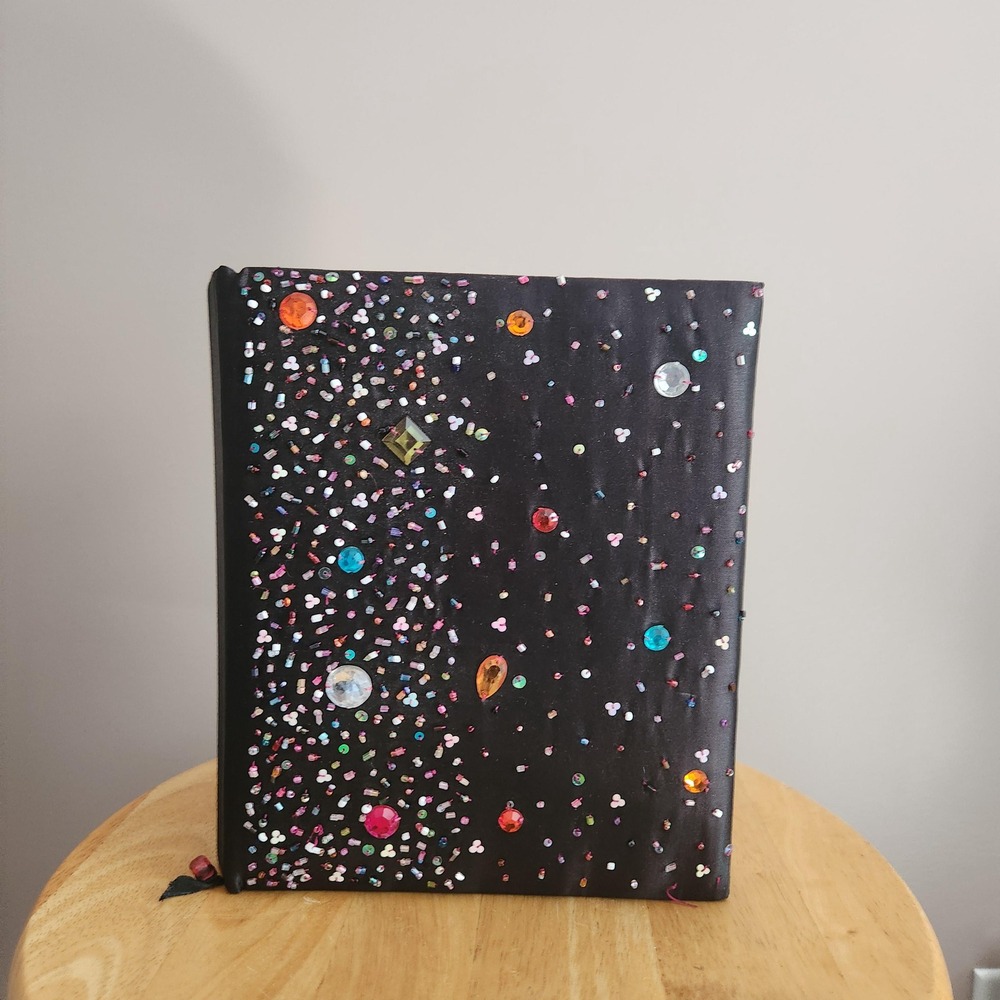 90s Vintage Multicolor Rhinestone-Studded Notebook Journal Diary Stationary